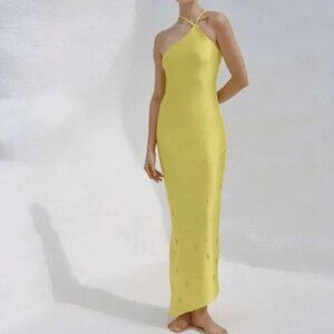 Baobab Collection Palomino Asymmetrical Maxi Dress in Sunshine- size small